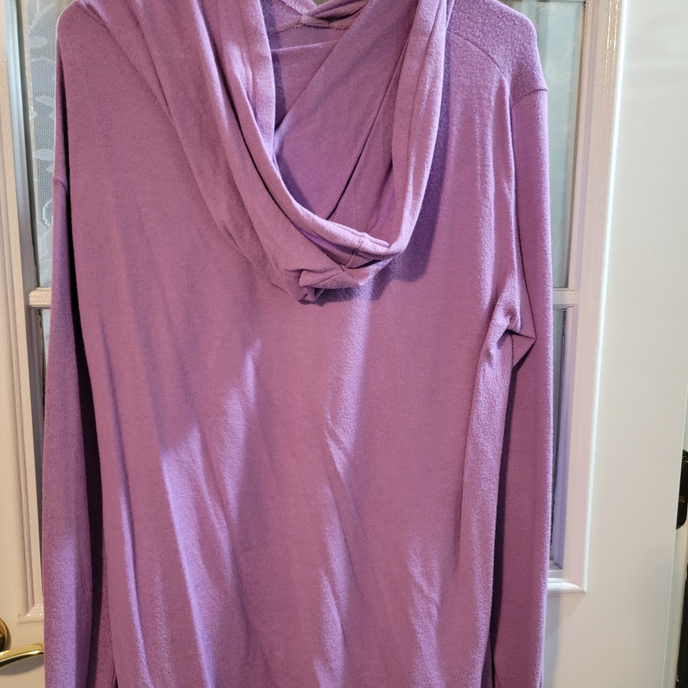 ZYIA Purple Hoodie with White Drawstrings - Picture 2 of 3